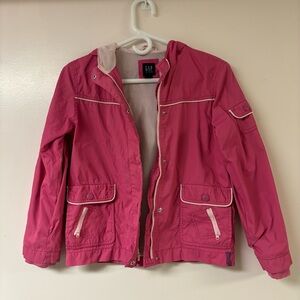 Kids GAP pink lined rain jacket girls size large